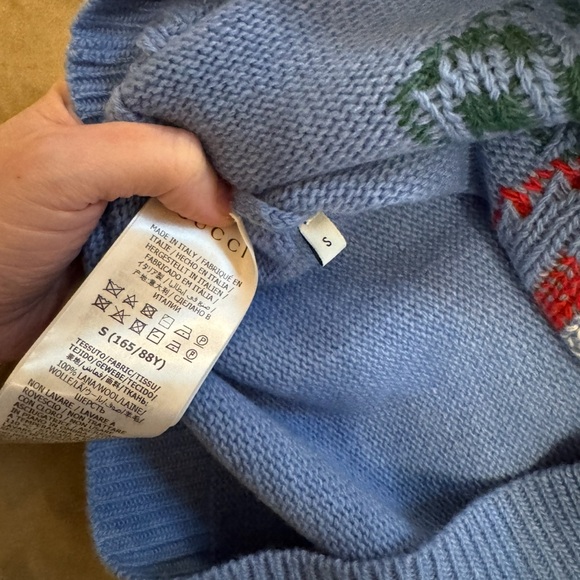 Authentic New With Tags Gucci Blue Sweater Beverly Hills Cherry Sweater - Picture 5 of 6